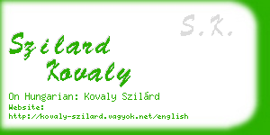 szilard kovaly business card